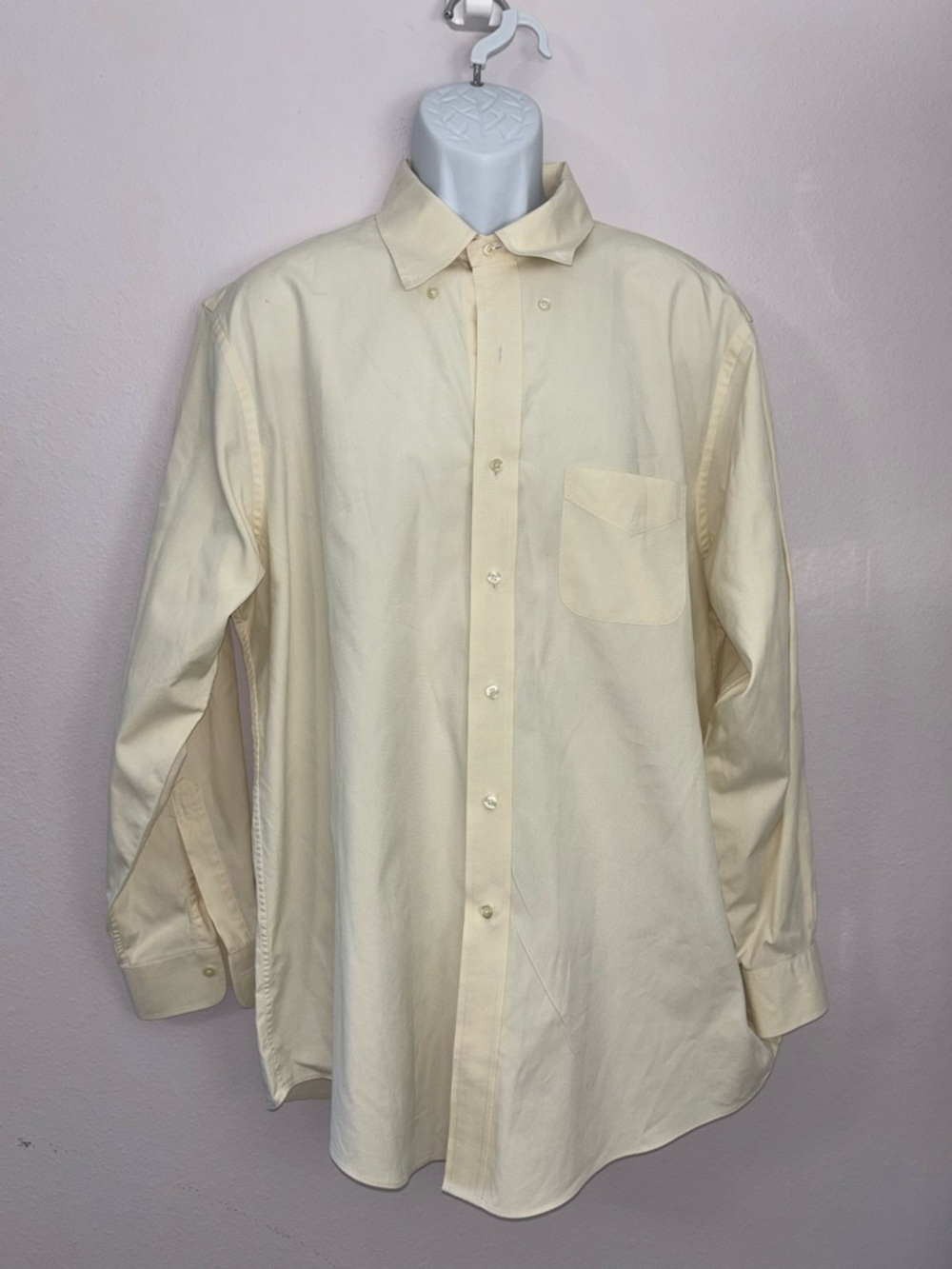 BROOKS BROTHERS Regent NWOT Pale Yellow Button Down Shirt Size 17 1/2 and 34